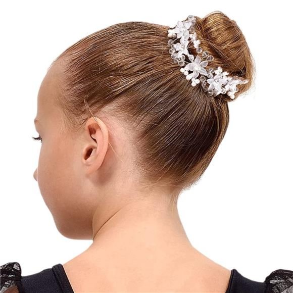 PAGOW 5Pcs Flower Girl Headpiece, Silver Pearl Bride Wedding Hair Accessories main image 5